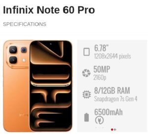 Infinix Note 60 Pro: Full Specifications and Features Overview