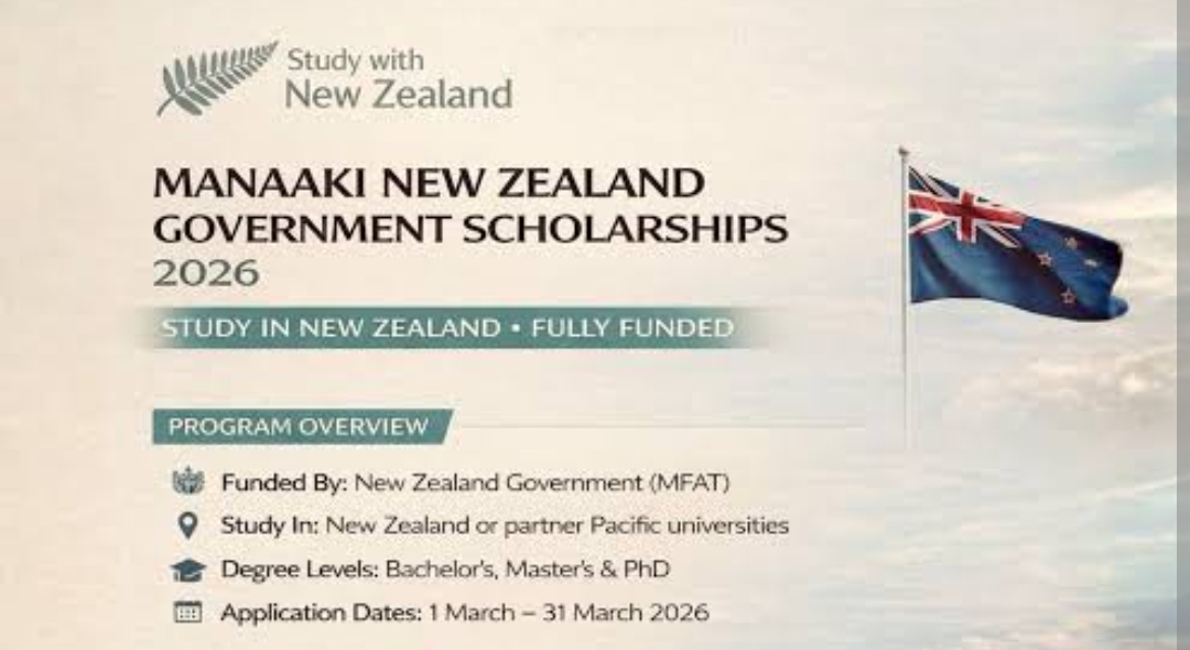 2026-2027 New Zealand Scholarship To Open March 01/03/2026 Apply Now