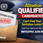 PSC Notice to Qualified Candidates Who Cannot Find Invitation Letters