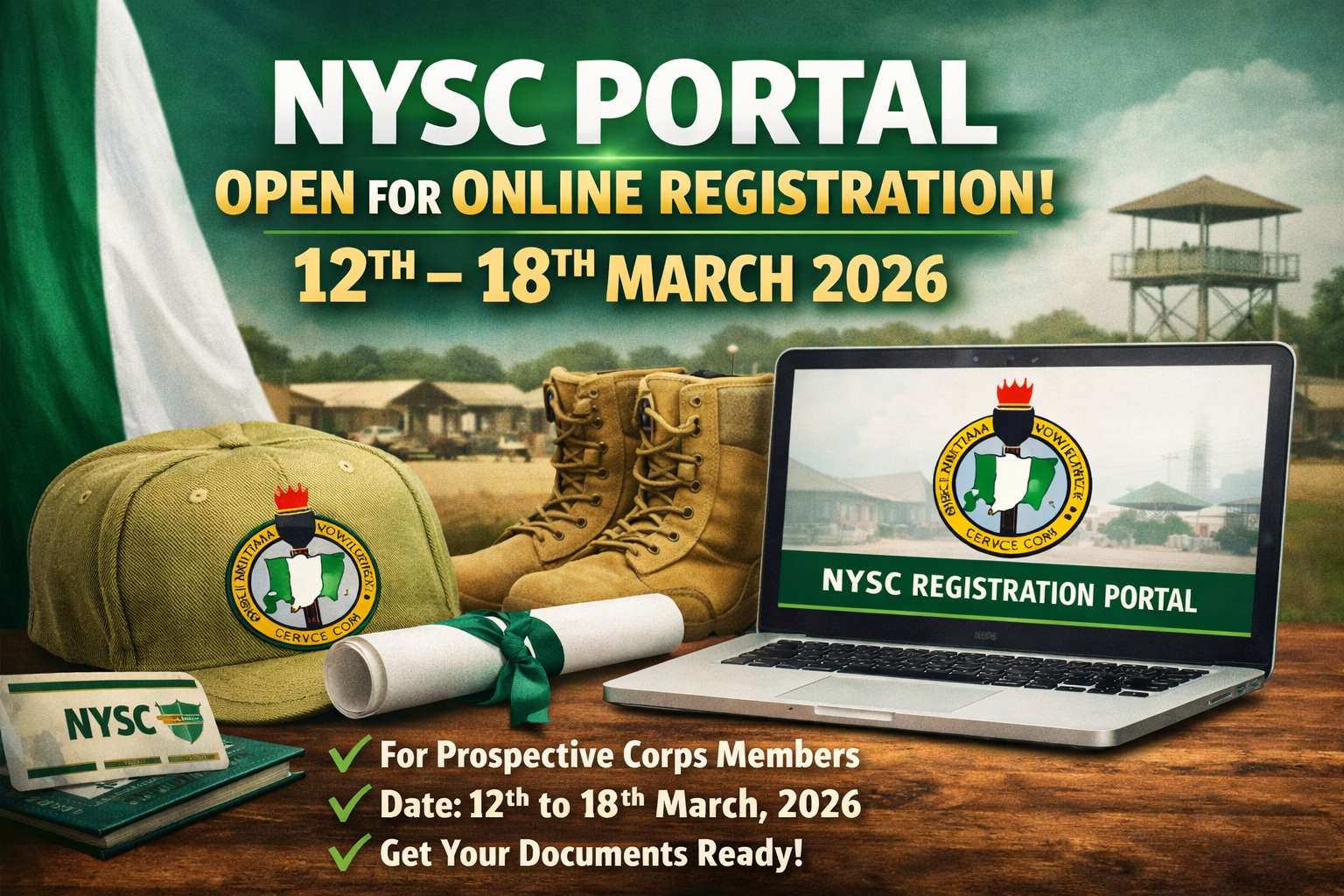 NYSC Portal to Open for Online Registration (12th – 18th March 2026)