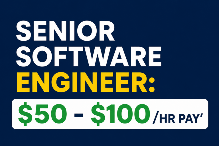 Senior Software Engineer: $50 – $100/Hr Pay