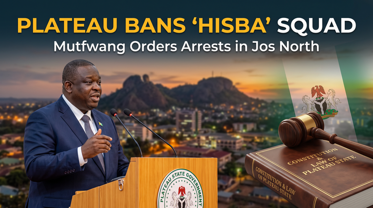 Gov. Mutfwang Orders Crackdown on Illegal HISBA Activities in Plateau State