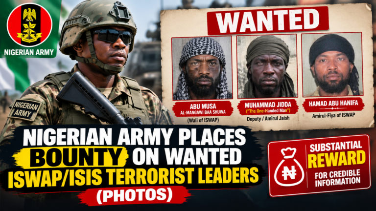 Nigerian Army Places Bounty on Wanted ISWAP/ISIS Terrorist Leaders (Detials)