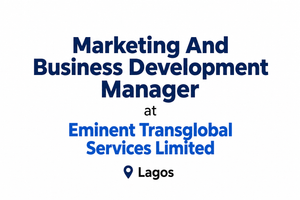 Marketing And Business Development Manager